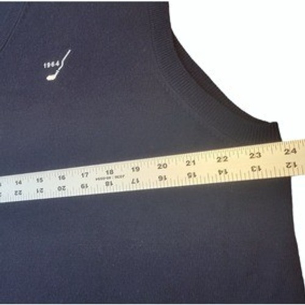 Peter Millar Mens XL Navy Blue Extrafine Merino Wool V-Neck Sweater Vest MC00S32 - Picture 5 of 8